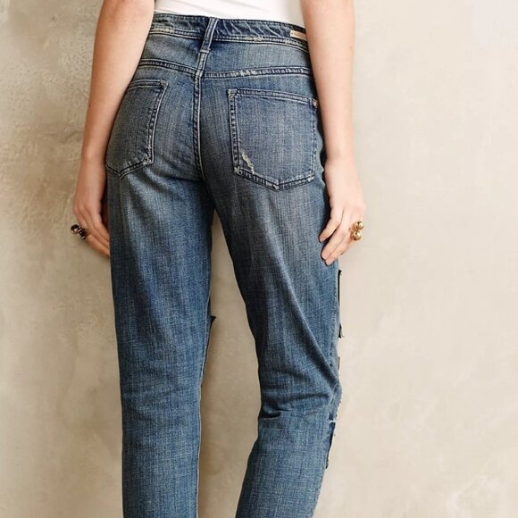 ANTHROPOLOGIE Pilcro and the Letterpress Jeans Patchwork Pilcro Premium Hyphen - Picture 2 of 15